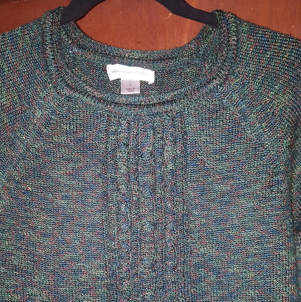 green sweater